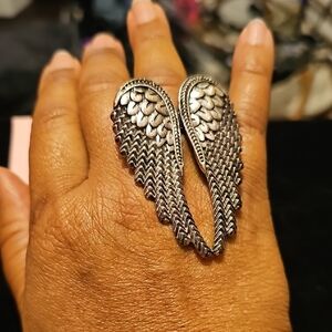 Silver Angel Wing Ring